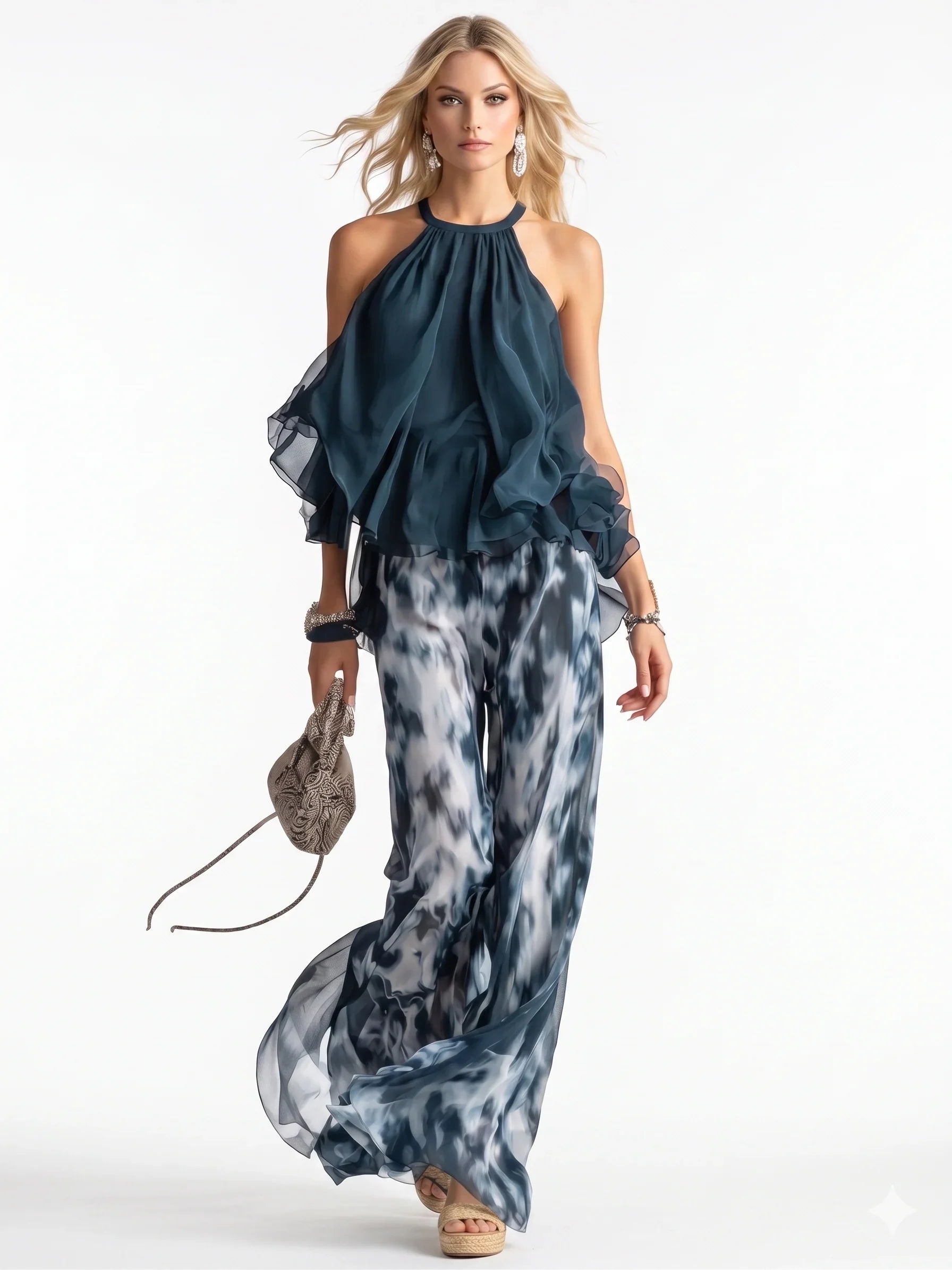 Alegra • Completo elegante due pezzi in chiffon