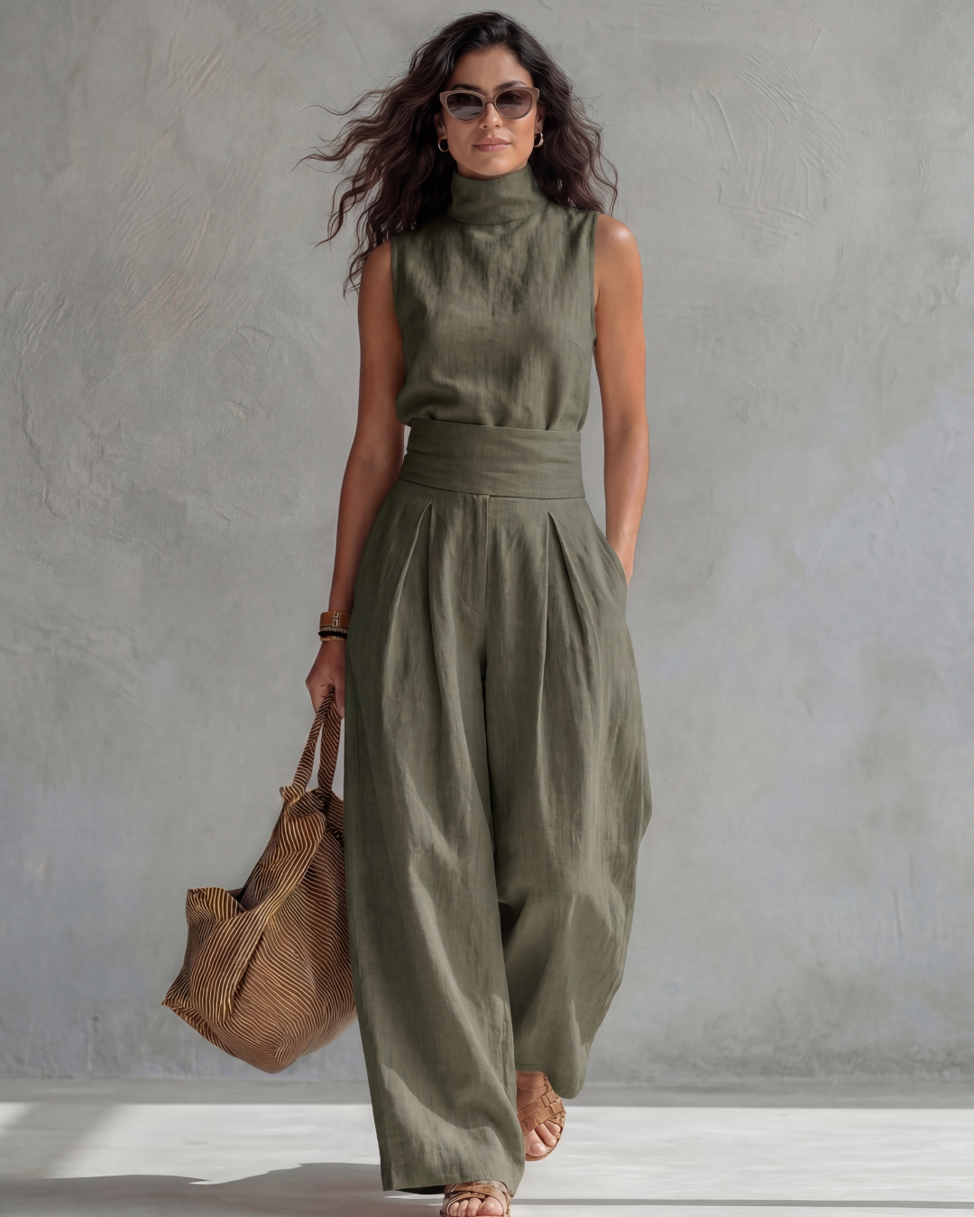 Maria | Set di Pantaloni Larghi Eleganti e Top