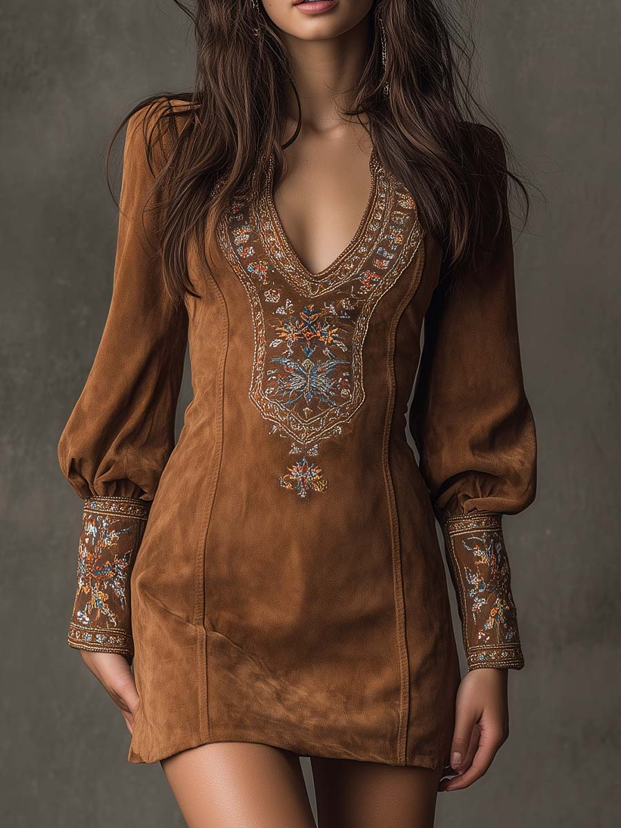 Sahara · Vestido mini vintage con bordado