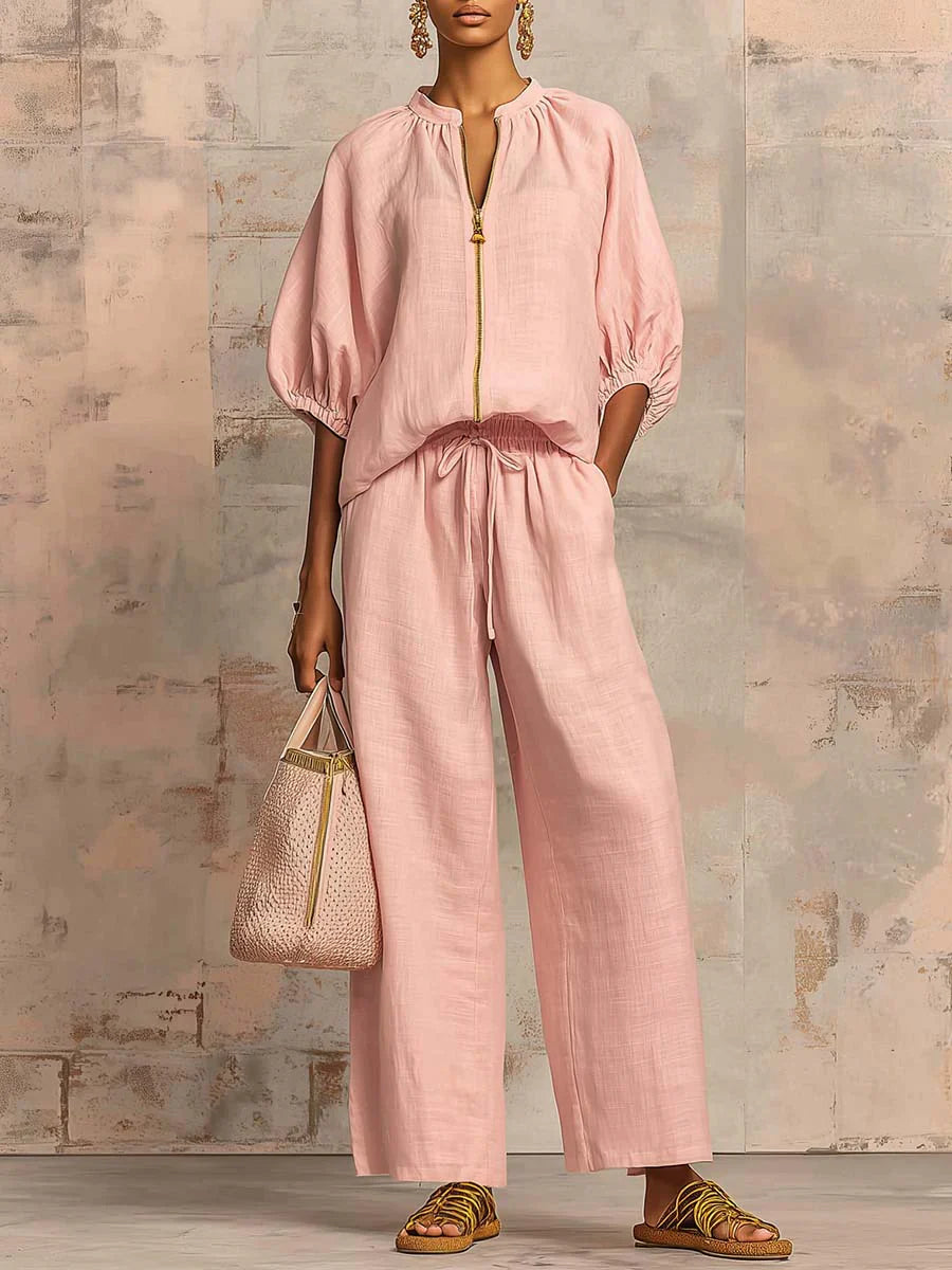 Agnese | Completo di due pezzi: Camicia dallo stile rilassato e pantaloni a gamba larga