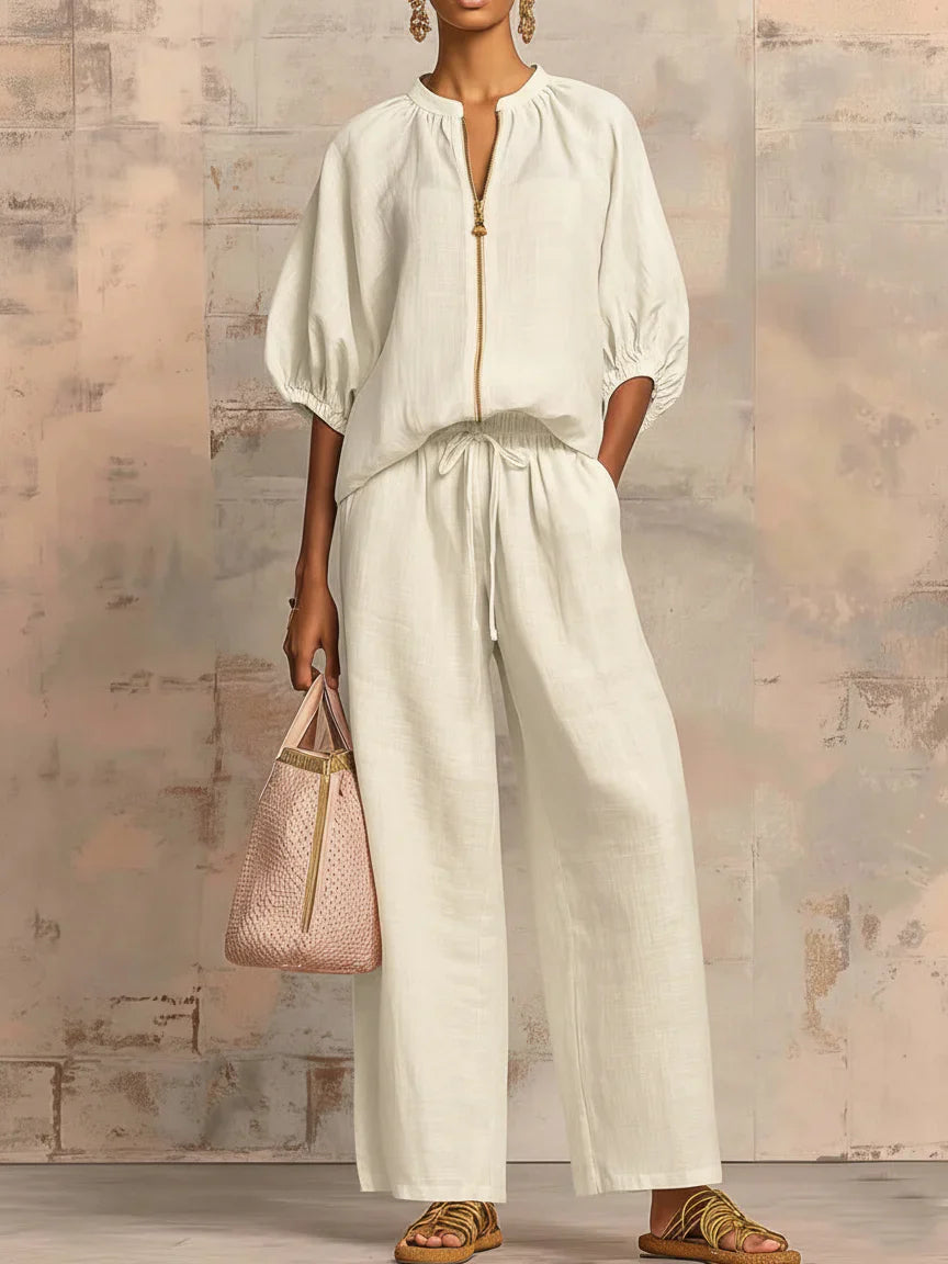 Agnese | Completo di due pezzi: Camicia dallo stile rilassato e pantaloni a gamba larga