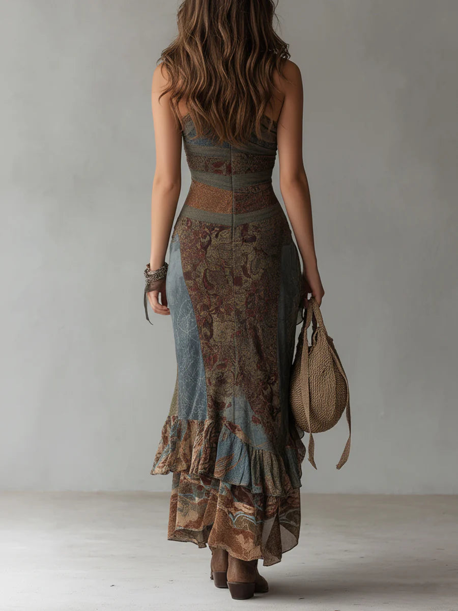 Nala | Vestito Maxi Boho Asimmetrico