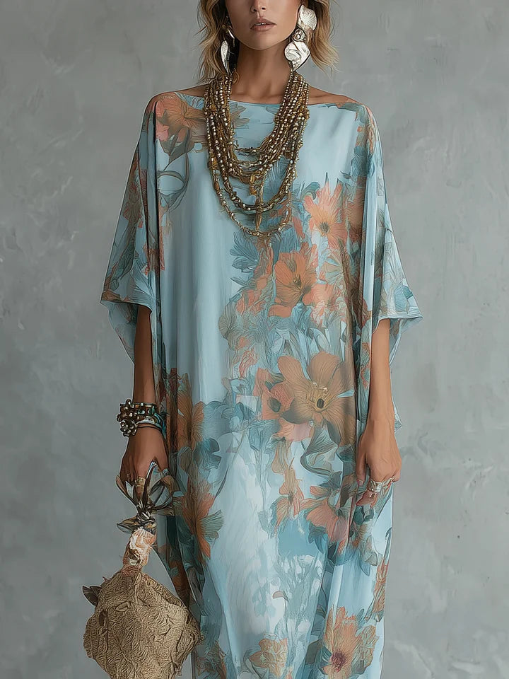 Luna | Abito Kaftan Floreale Rilassato