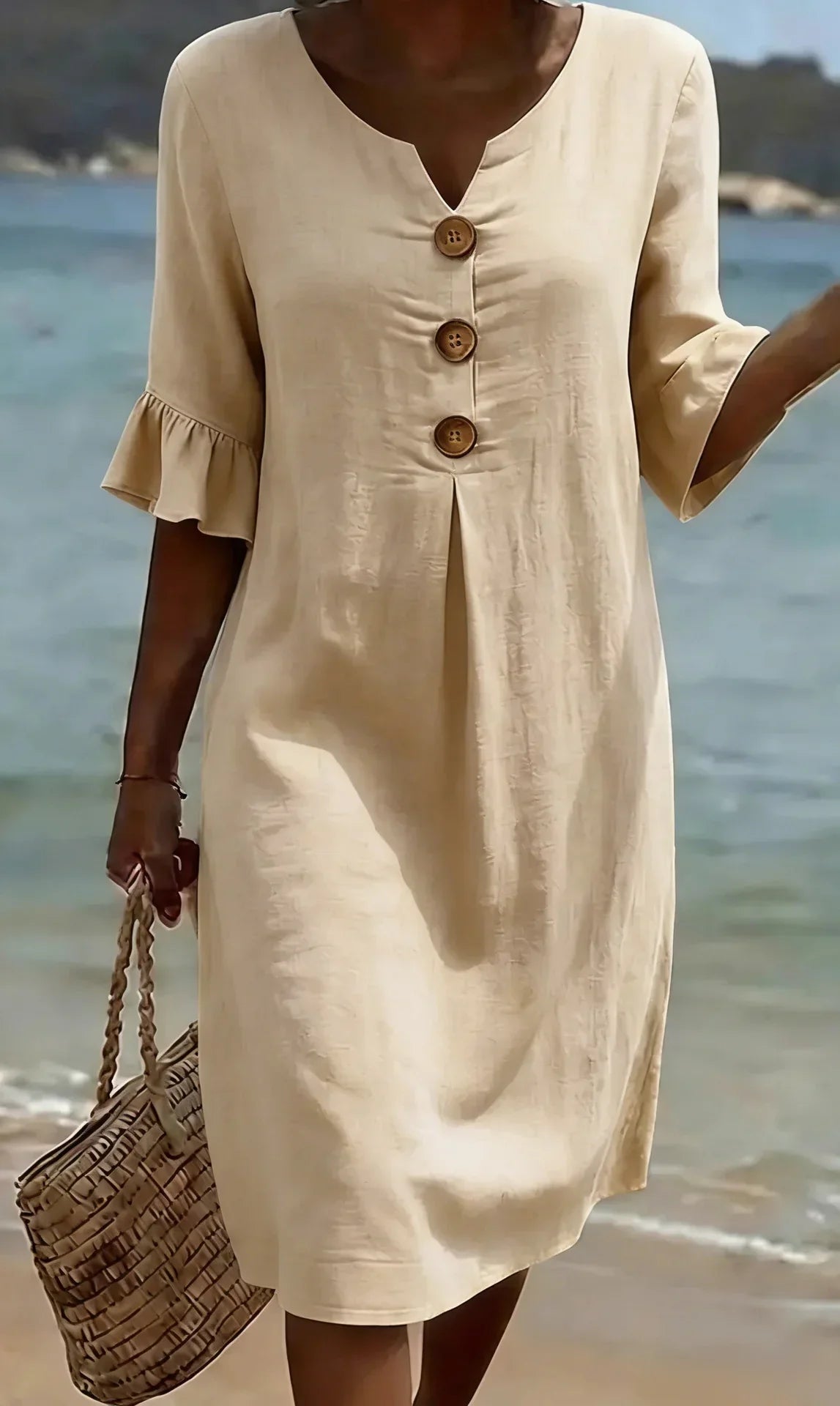 Radmila™ | Abito lungo a maniche lunghe texturizzato