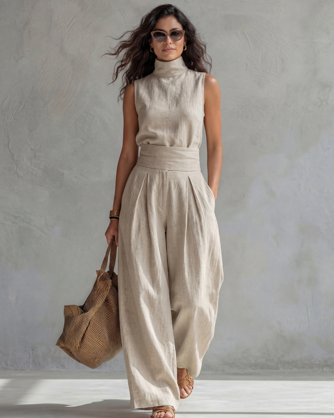 Maria | Set di Pantaloni Larghi Eleganti e Top