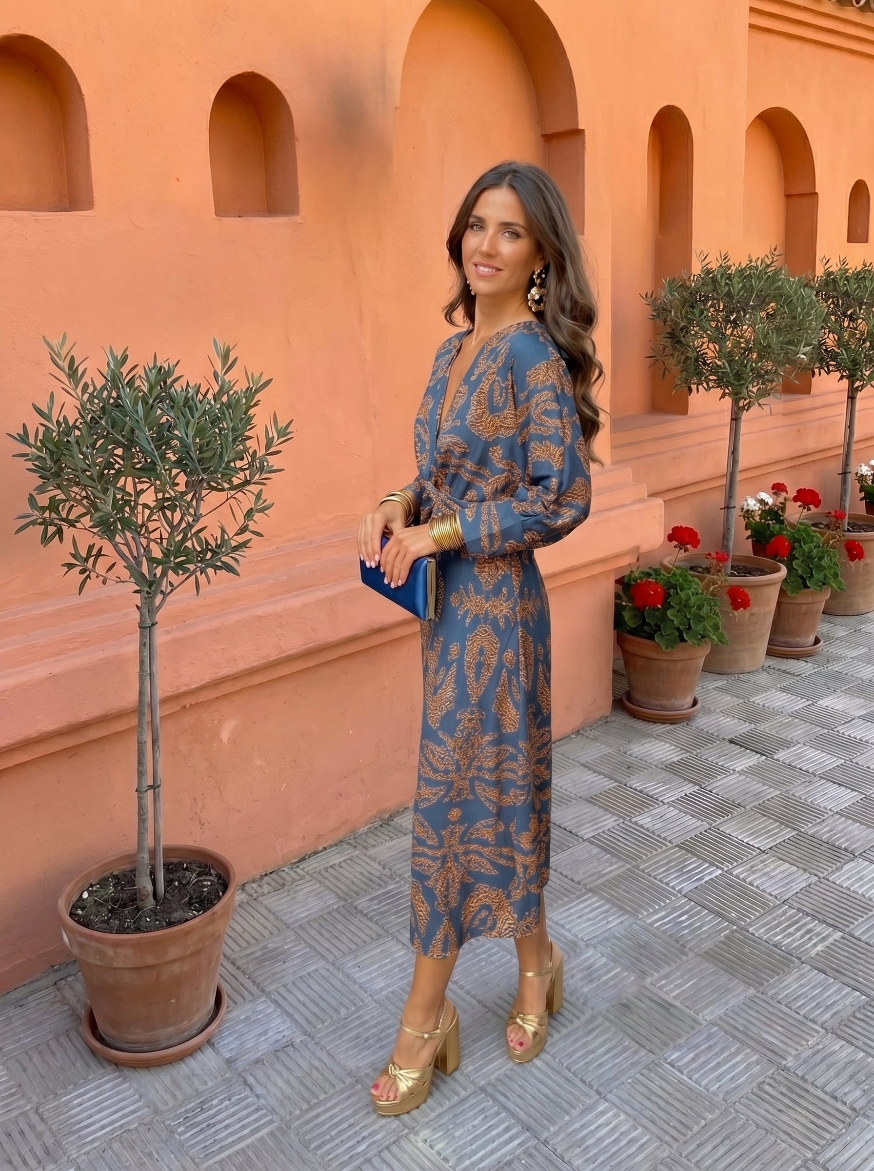Silvia™ | Vestito midi con stampa