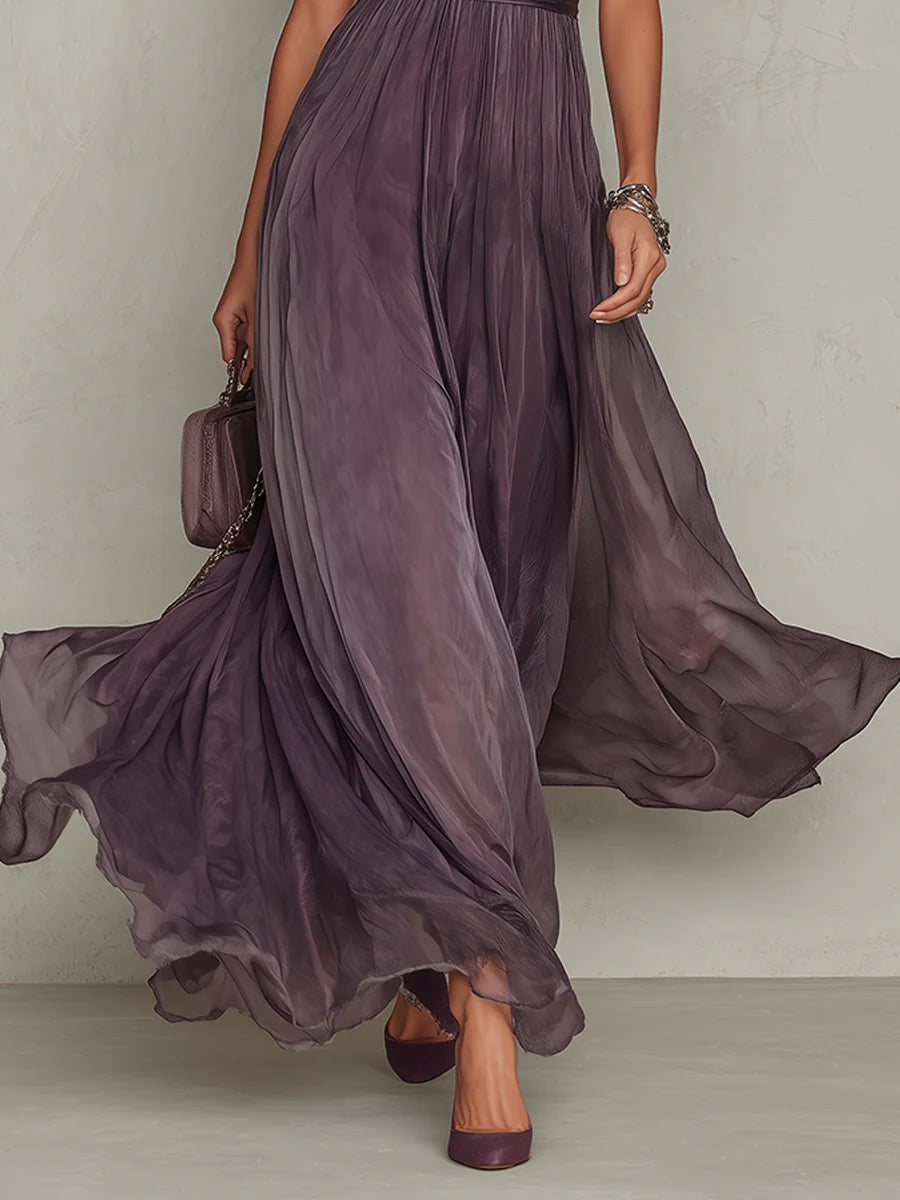 Amara | Vestito Maxi in Chiffon Fluido