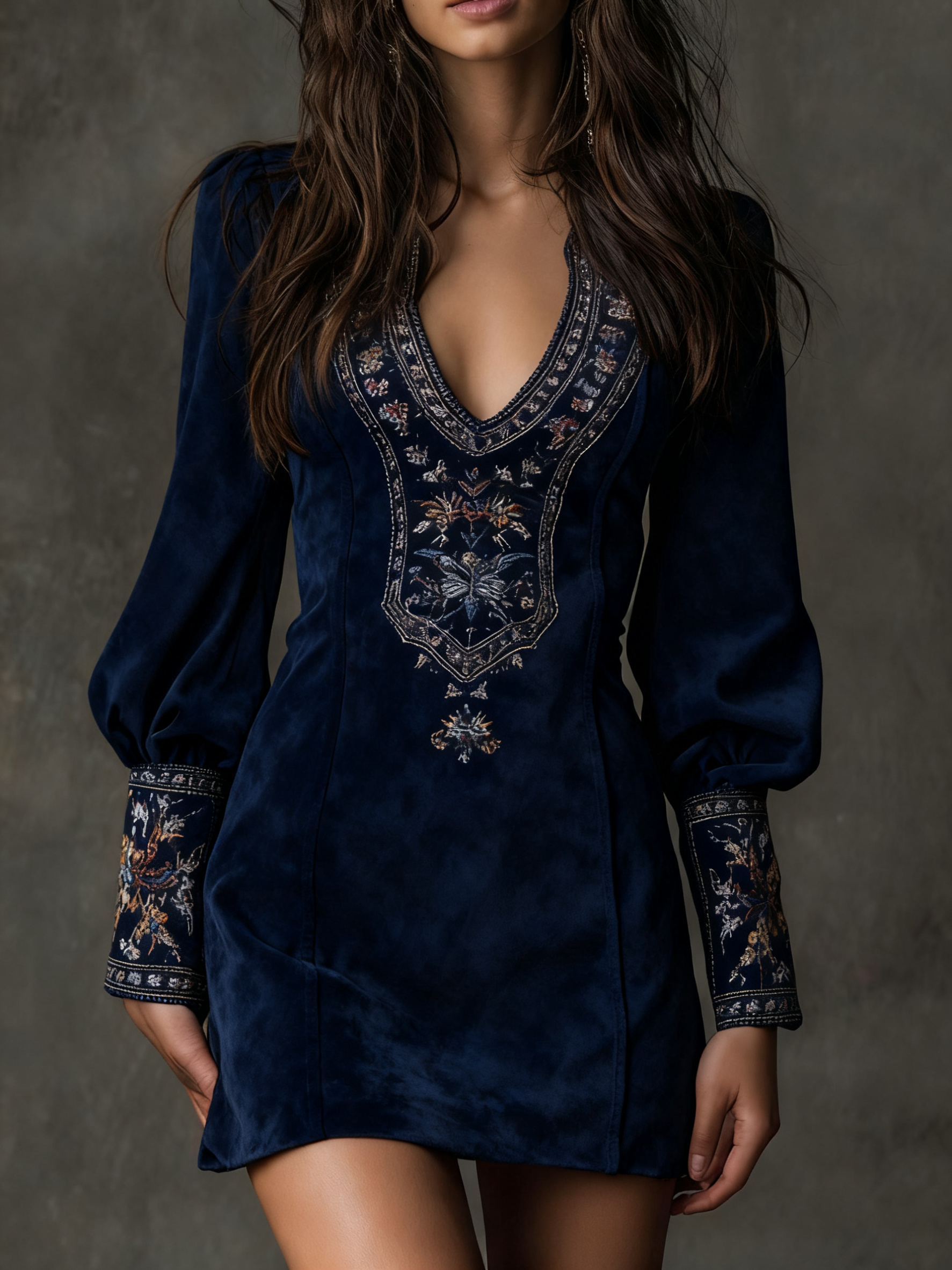 Sahara · Vestido mini vintage con bordado