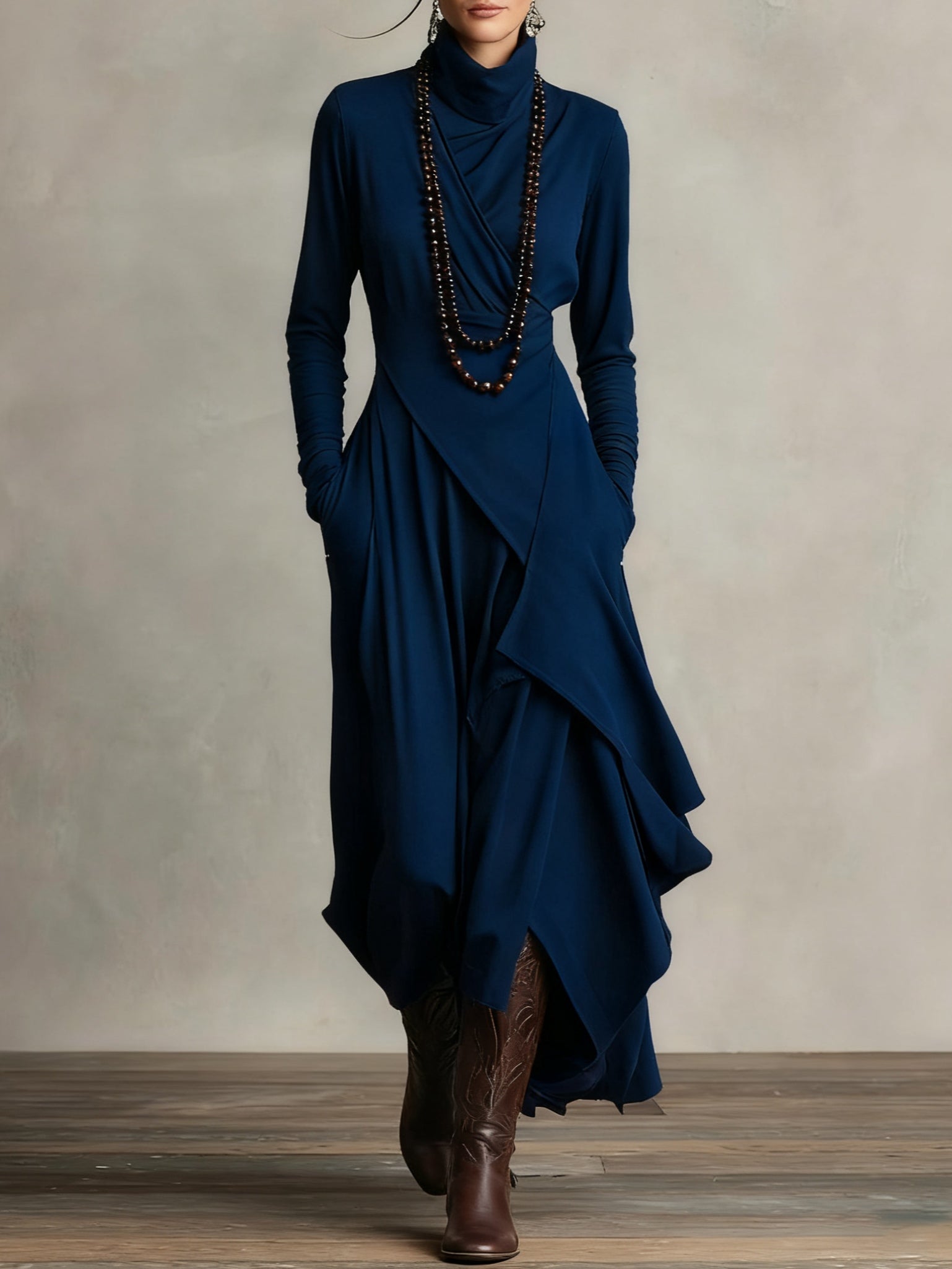 Malva | Vestido Maxi de Cuello Alto