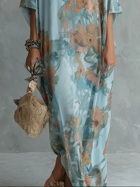 Luna | Abito Kaftan Floreale Rilassato