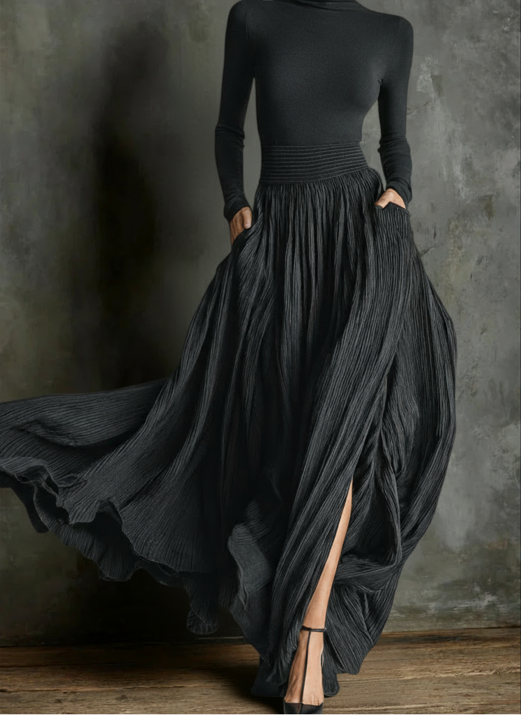Raquel | Vestido maxi de cintura alta