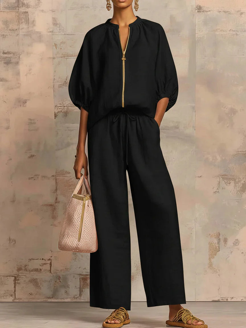 Agnese | Completo di due pezzi: Camicia dallo stile rilassato e pantaloni a gamba larga